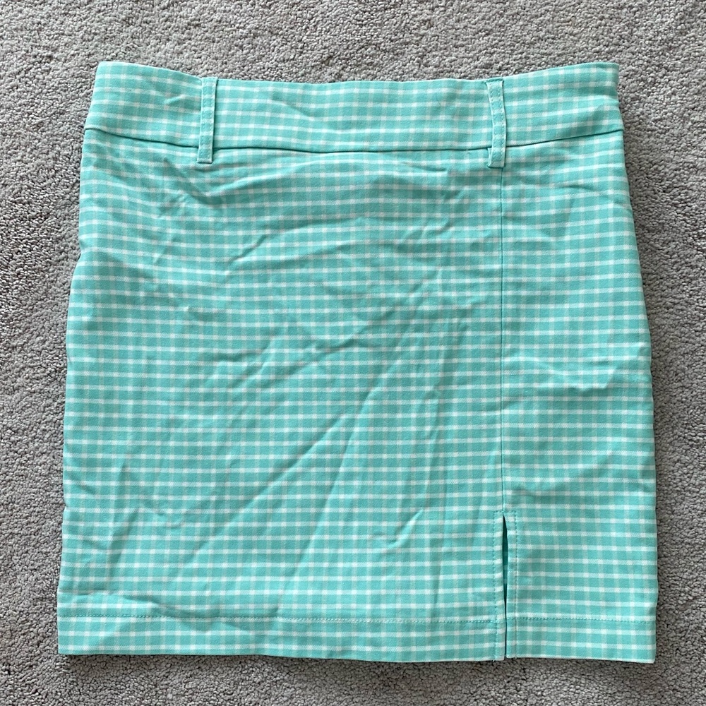 Mint green gingham skirt